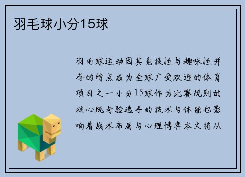 羽毛球小分15球