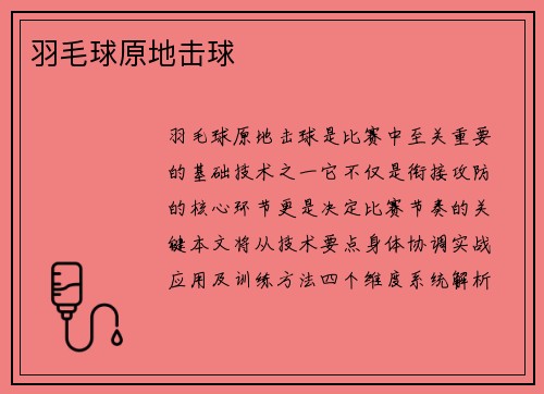 羽毛球原地击球